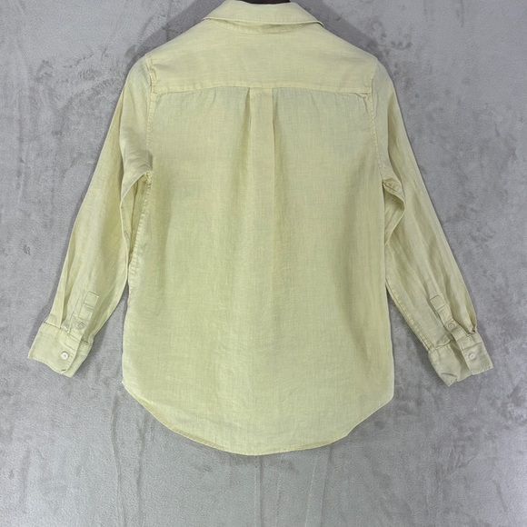 Quince Soft Yellow Long Sleeve Linen Button Down Shirt Size XS - Picture 4 of 7